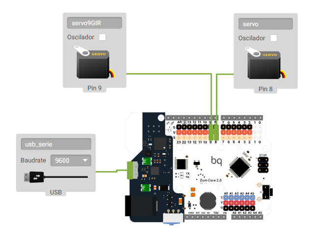 Grua blanca 2 servos